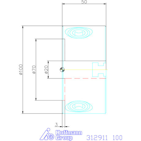 Holex Hárompofás esztergatokmány acél hengeres központosító befogóval 100 mm