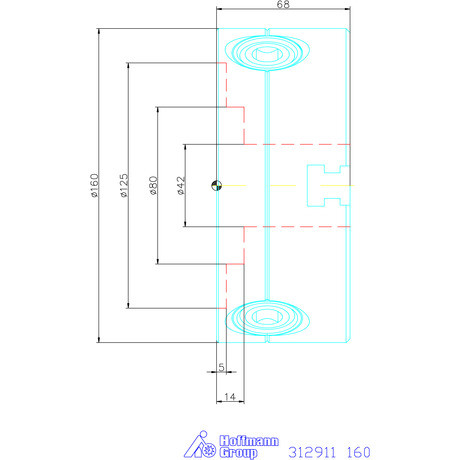 Holex Hárompofás esztergatokmány acél hengeres központosító befogóval 160 mm