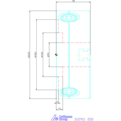 Holex Hárompofás esztergatokmány acél hengeres központosító befogóval 200 mm