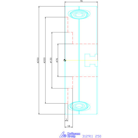 Holex Hárompofás esztergatokmány acél hengeres központosító befogóval 250 mm