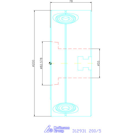Holex Hárompofás esztergatokmány,acél rövidkúpos felfogással 200/5 mm