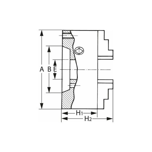 Holex Hárompofás esztergatokmány,acél rövidkúpos felfogással 250/6 mm