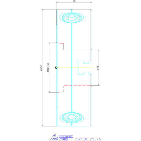 Holex Hárompofás esztergatokmány,acél rövidkúpos felfogással 250/6 mm
