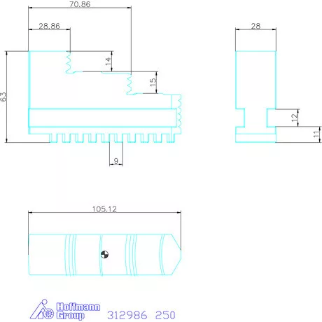Holex Fúrópofa készlet, 3 darabos, edzett 250