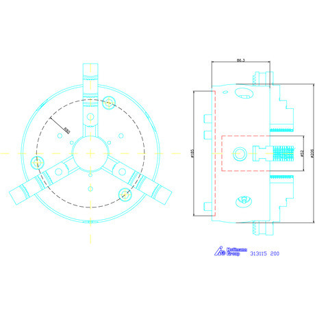 Schunk Ékrudas esztergatokmány ROTA-S-plus 2.0 osztás nélküli lépcsős pofákkal 200