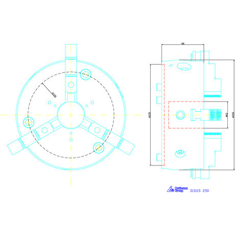 Schunk Ékrudas esztergatokmány ROTA-S-plus 2.0 osztás nélküli lépcsős pofákkal 250