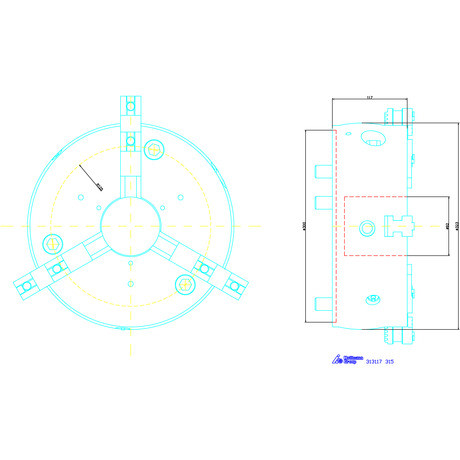 Schunk Ékrudas esztergatokmány ROTA-S-plus 2.0 alaptesttel és kemény felsőpofákkal 315