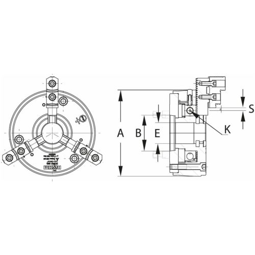 Ékrudas esztergatokmány alaptesttel és kemény felsőpofákkal 160/5