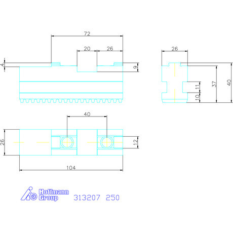 Schunk Alappofa készlet, 3 darabos egyenes fogazás 250