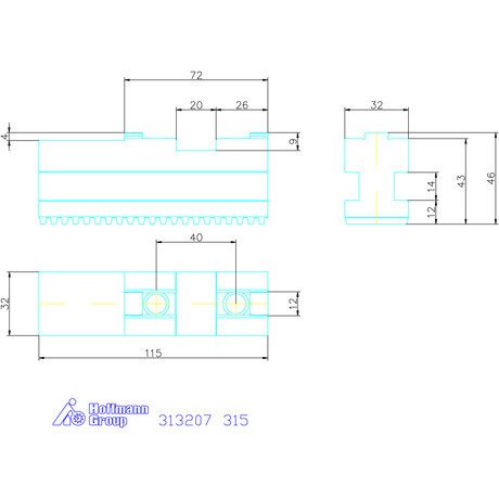 Schunk Alappofa készlet, 3 darabos egyenes fogazás 315