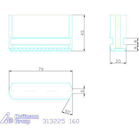 Schunk Tömör lágypofa készlet, 3 darabos ferde fogazás 160