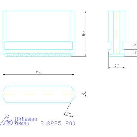 Schunk Tömör lágypofa készlet, 3 darabos ferde fogazás 200
