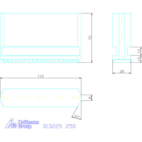 Schunk Tömör lágypofa készlet, 3 darabos ferde fogazás 250