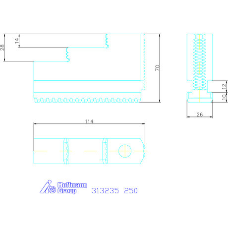 Schunk Lépcsős pofa készlet, 3 darabos, ferde fogazás 250