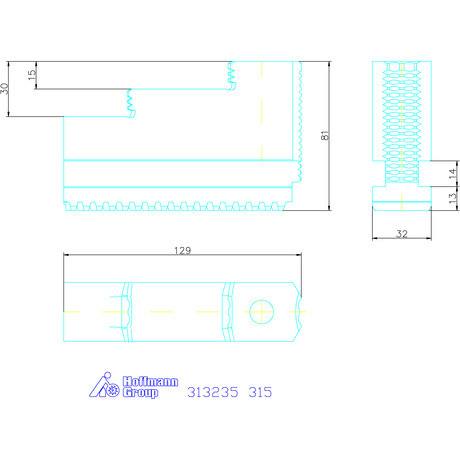 Schunk Lépcsős pofa készlet, 3 darabos, ferde fogazás 315