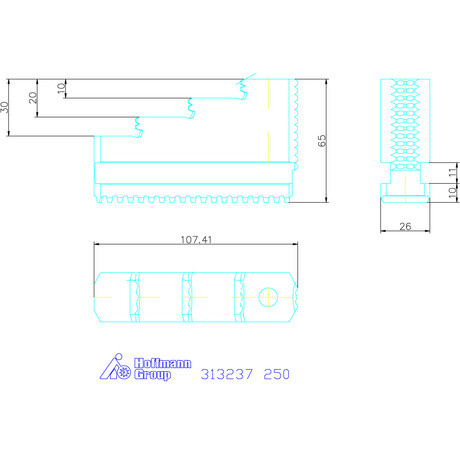 Schunk Lépcsős pofa készlet, 3 darabos, egyenes fogazás 250