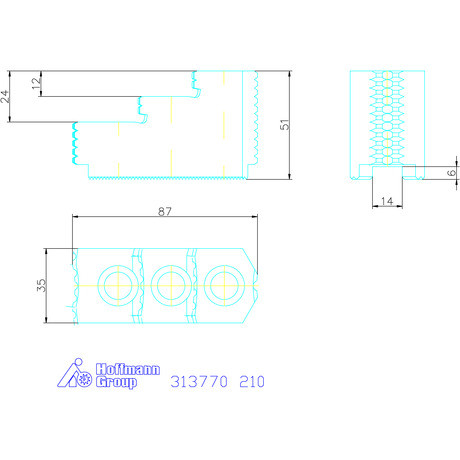 Schunk Lépcsős felsőpofa készlet, 3 darabos 210
