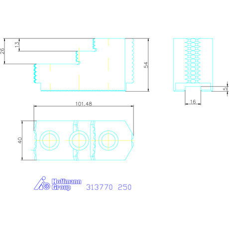 Schunk Lépcsős felsőpofa készlet, 3 darabos 250