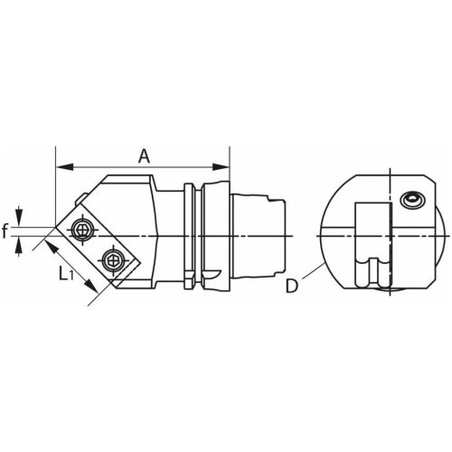 Swisstools Szerszámtartó ferde 45°, balos 20 mm