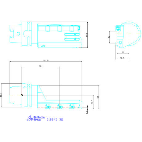 Eco leszúró késtartó, axiális, balos  32 mm
