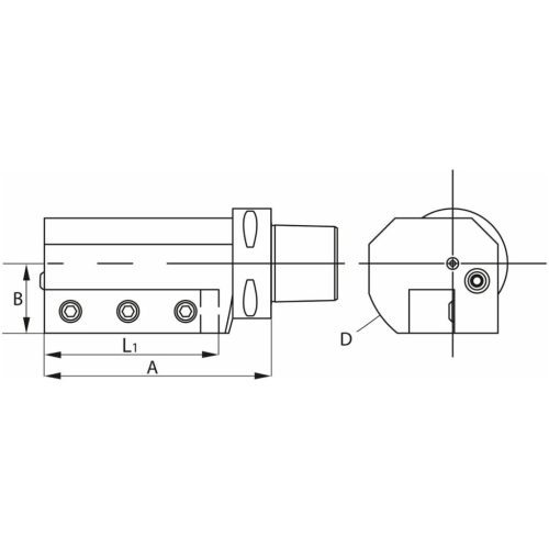 Eco szerszámtartó axiális, 1-szeres, balos 25 mm