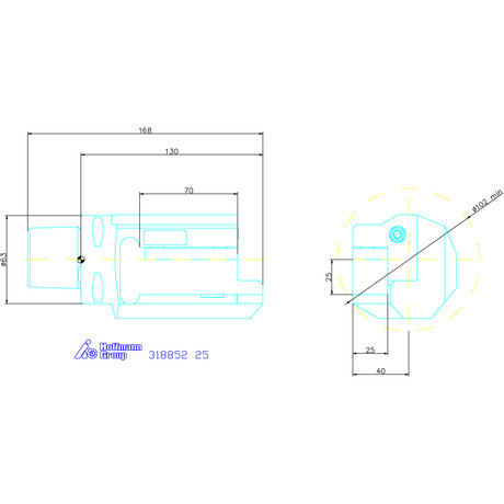Eco szerszámtartó axiális, 1-szeres, balos 25 mm