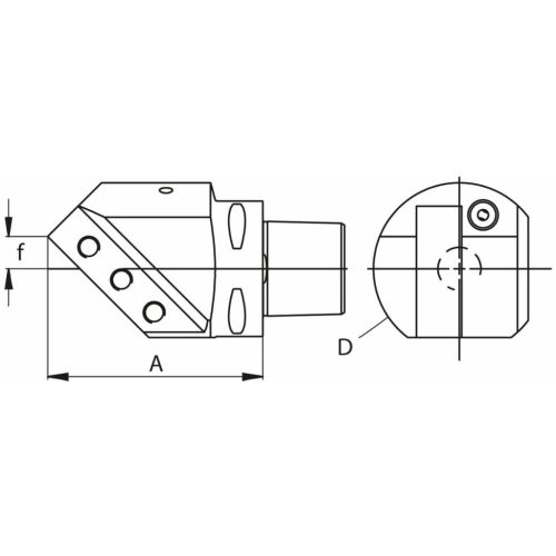 Eco szerszámtartó ferde 45°, jobbos 25 mm