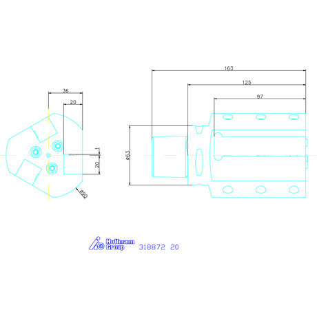 Swisstools Szerszámtartó axiális, 3-szoros, jobbos 20 mm