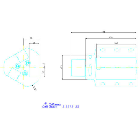 Swisstools Szerszámtartó axiális, 3-szoros, jobbos 25 mm
