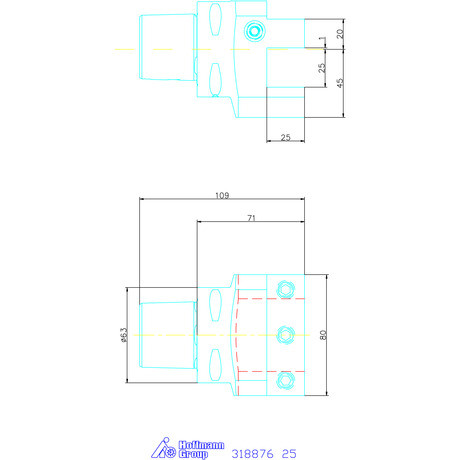 Szerszámtartó radiális 25 mm