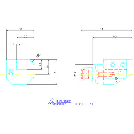 Szerszámtartó axiális, 1-szeres, jobbos 20 mm