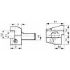 Szerszámbefogó, Form B1 radiális, jobbos, rövid 16 mm