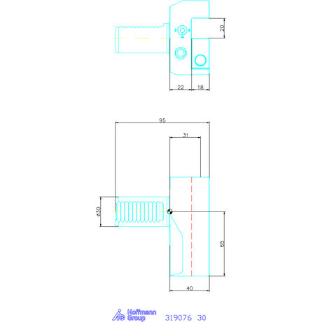Garant Garant Master Eco B8 alakú VDI szerszámbefogó radiális, balos, hosszú 30 mm