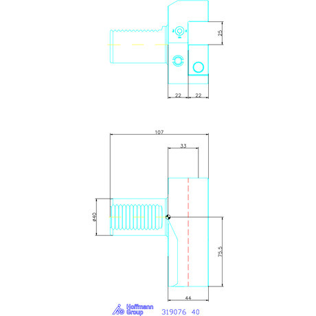 Garant Garant Master Eco B8 alakú VDI szerszámbefogó radiális, balos, hosszú 40 mm