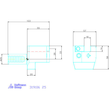 Garant Garant Master Eco C1 alakú VDI szerszámbefogó axiális, jobbos 25 mm