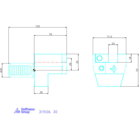 Garant Garant Master Eco C1 alakú VDI szerszámbefogó axiális, jobbos 30 mm