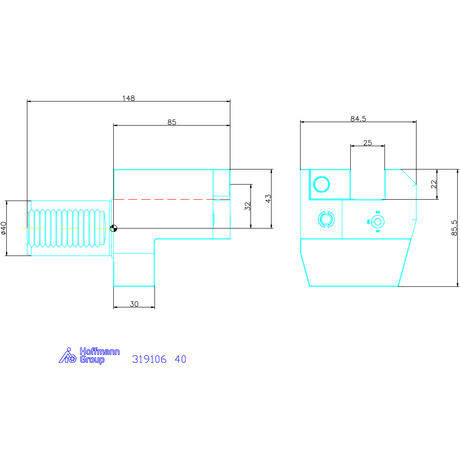Garant Garant Master Eco C1 alakú VDI szerszámbefogó axiális, jobbos 40 mm