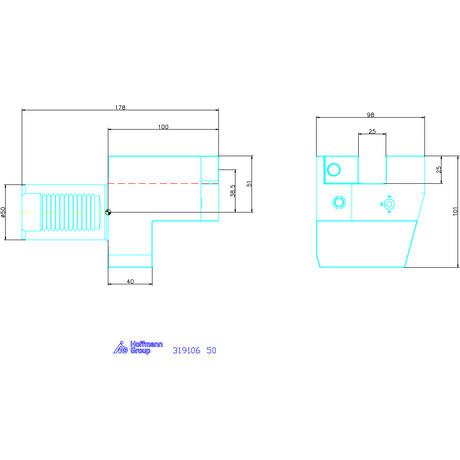 Garant Garant Master Eco C1 alakú VDI szerszámbefogó axiális, jobbos 50 mm