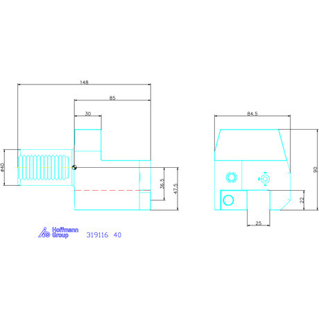 Garant Garant Master Eco C2 alakú VDI szerszámbefogó axiális, balos 40 mm