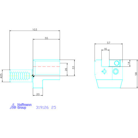 Garant Garant Master Eco C3 alakú VDI szerszámbefogó axiális, jobbos 25 mm