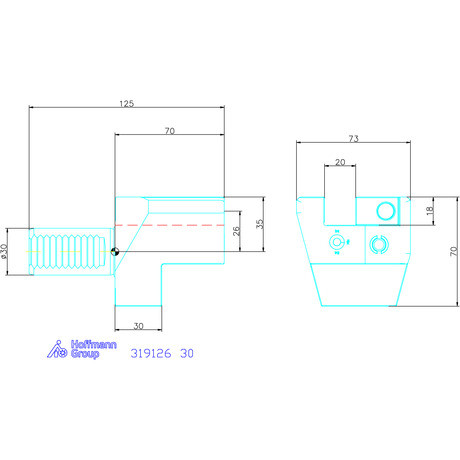 Garant Garant Master Eco C3 alakú VDI szerszámbefogó axiális, jobbos 30 mm