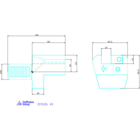 Garant Garant Master Eco C3 alakú VDI szerszámbefogó axiális, jobbos 40 mm