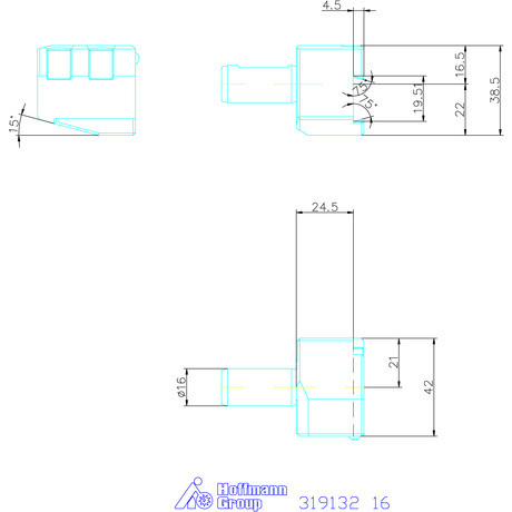 Garant Eco leszúró késtartó belső hűtőfolyadékkal 16 mm