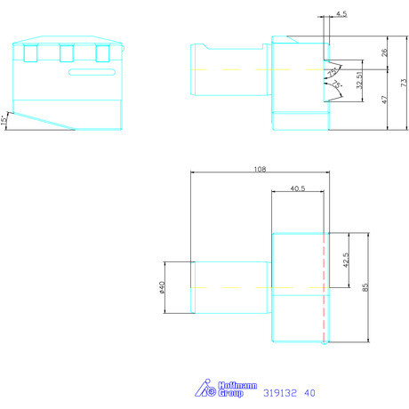 Garant Eco leszúró késtartó belső hűtőfolyadékkal 40 mm