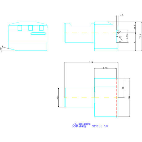 Garant Eco leszúró késtartó belső hűtőfolyadékkal 50 mm