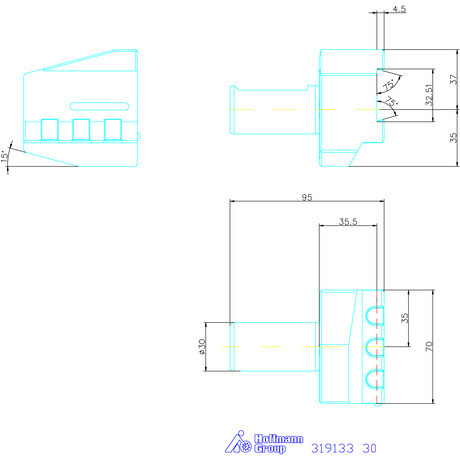 Garant Eco leszúró késtartó, fordított, belső hűtőfolyadékkal 30 mm