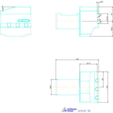 Garant Eco leszúró késtartó, fordított, belső hűtőfolyadékkal 50 mm