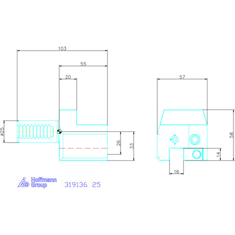 Garant Garant Master Eco C4 alakú VDI szerszámbefogó axiális, balos 25 mm