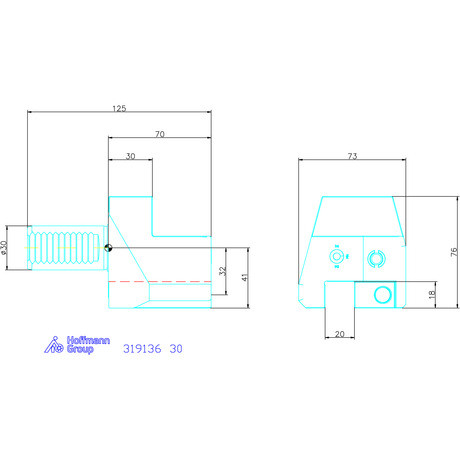 Garant Garant Master Eco C4 alakú VDI szerszámbefogó axiális, balos 30 mm