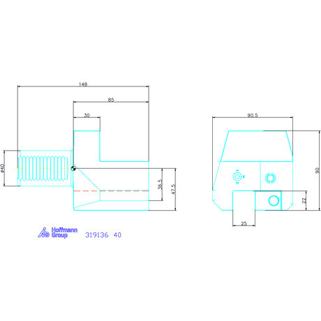 Garant Garant Master Eco C4 alakú VDI szerszámbefogó axiális, balos 40 mm